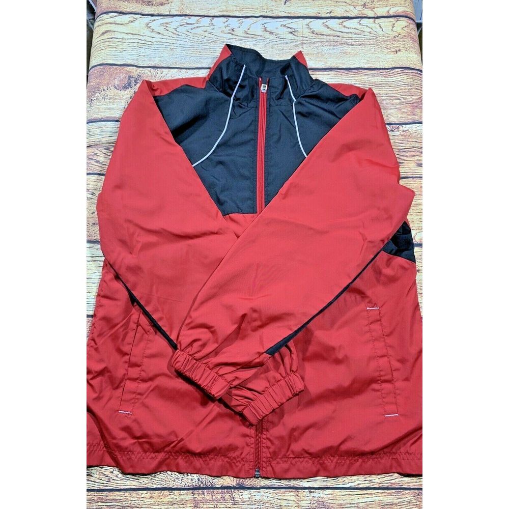 Boys Jacket Pant Outfit BCG Size XL 18-20 Red Black Front Zip 100% Polyester